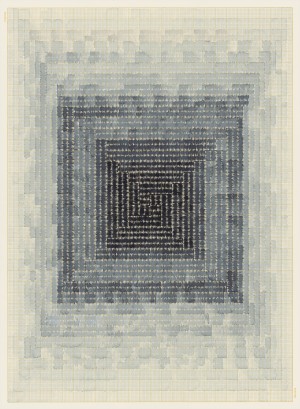 M 75/55–10, 2021, gouache on cartridge paper, 75 x 55 cm