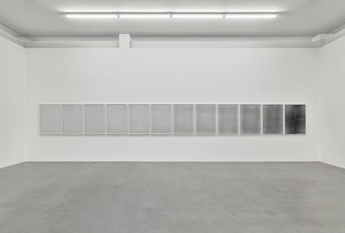 B2 series, ballpoint pen on paper, exhibition view ALL ALONG THE LINE. POSITIONS ON CONTEMPORARY DRAWING, PEAC Museum, Freiburg, 2018